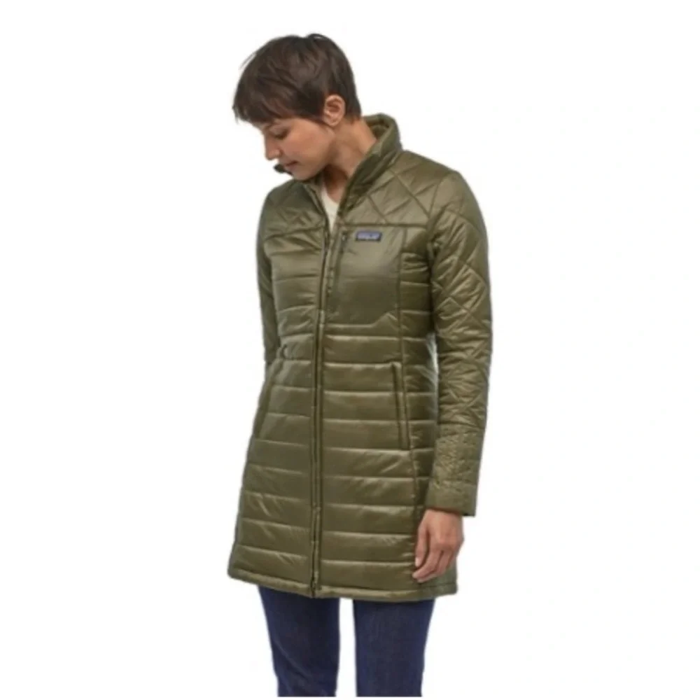 Patagonia Radalie Women’s Olive Green Quilted Puffer Coat - Picture 3 of 4